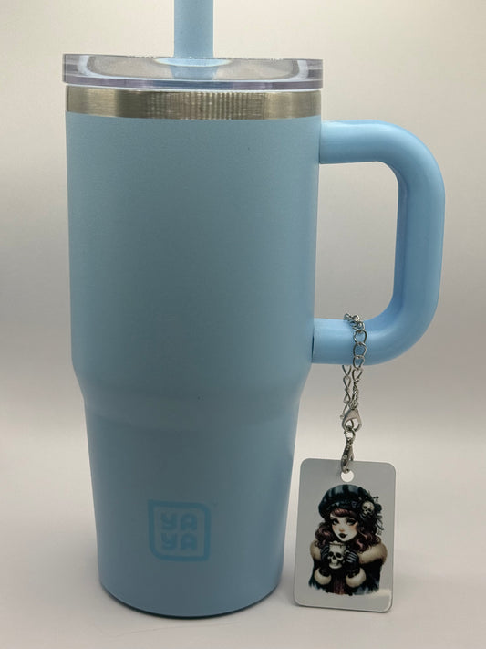 Rectangle charm for tumbler or bag - Goth girl