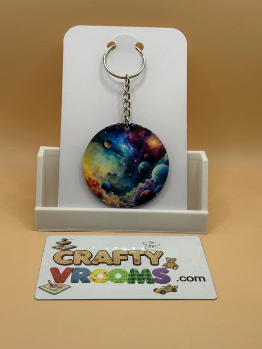 Round keychain - Planets