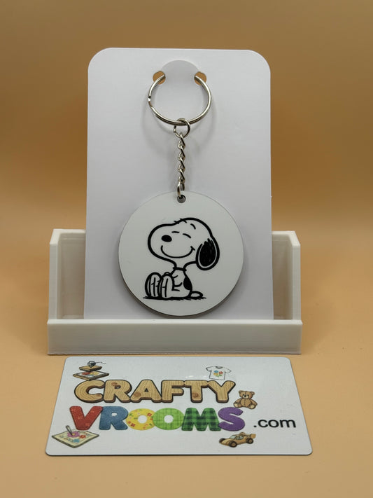 Round keychain - retro puppy