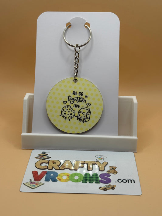 Round keychain - cookies & milk
