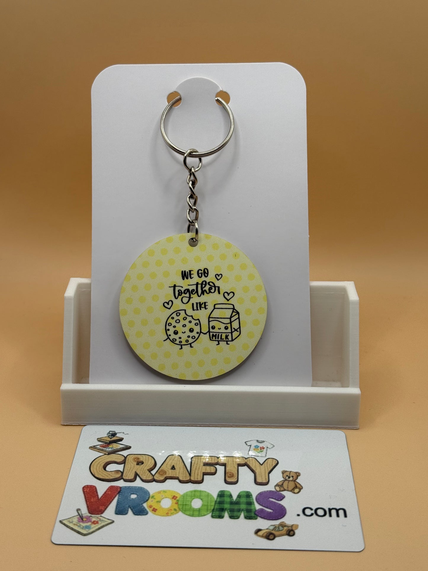 Round keychain - cookies & milk