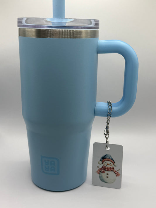 Rectangle charm for tumbler or bag -Jolly snowman