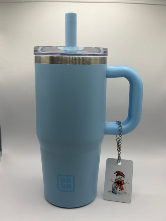 Rectangle charm for tumbler or bag - Snowman