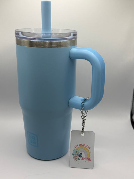 Rectangle charm for tumbler or bag - Let your soul shine