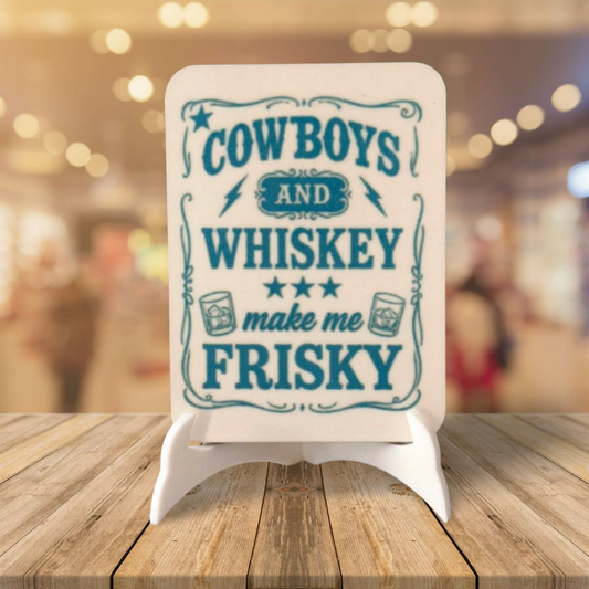 Cowboys & Whiskey magnet 2 x 3