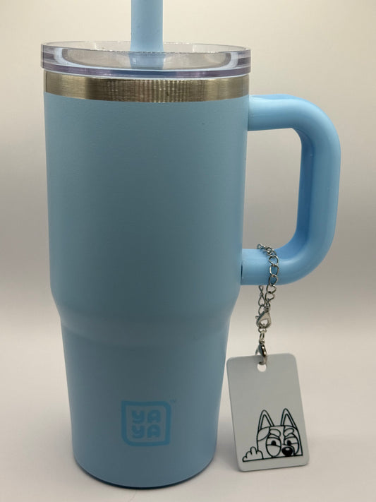 Rectangle charm for tumbler or bag - frustrated dog